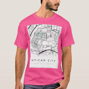 T-shirt Carte de la ville du Vatican Style scandinave