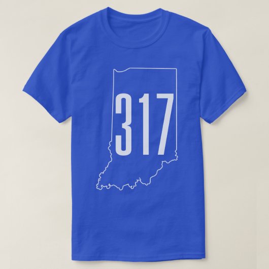 T-shirt Carte de la zone 317 Indianapolis Indiana (Design devant)