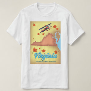 T-shirt carte de l'affiche rétro de voyage de l'État de Vi