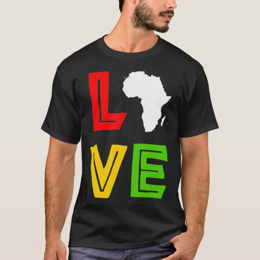 T-shirt Carte de l'Afrique Amour Histoire Noire Mois Améri (Devant)
