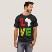 T-shirt Carte de l'Afrique Amour Histoire Noire Mois Améri (Devant entier)
