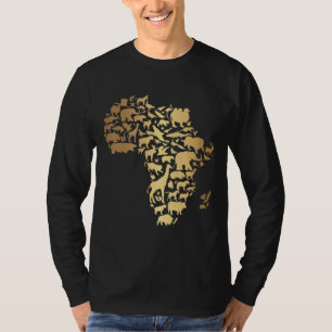 T-shirt Carte de l'Afrique avec animaux continent africain