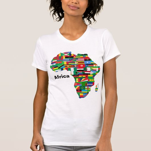 T-shirt Carte de l'Afrique colorée (Devant)