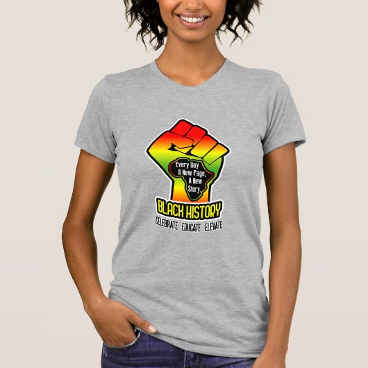 T-shirt Carte de l'Afrique et Poing | Nom sur le dos | His (Devant)