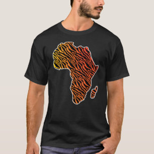 T-shirt Carte de l'Afrique Fierté africaine Zèbre modèle