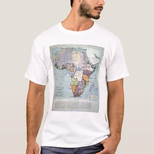 T-shirt Carte de l'Afrique montrant les frontières de (Devant)