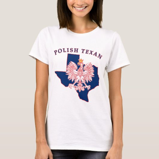 T-shirt Carte de l'aigle texan polonais (Devant)