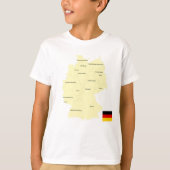T-shirt Carte de l'Allemagne avec les États et les capital (Devant)