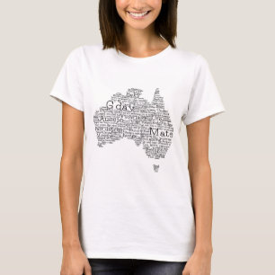 T-shirt Carte de l'argot australien