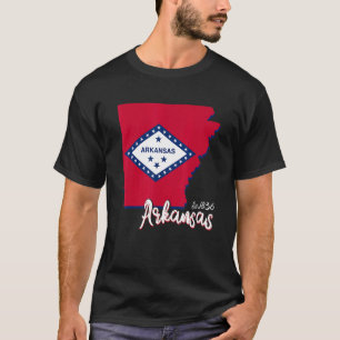 T-shirt Carte de l'Arkansas États-Unis Arkansas Drapeau Ho