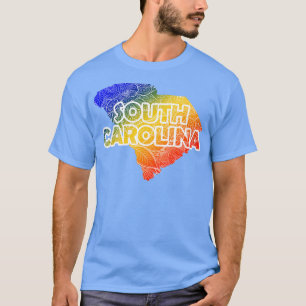 T-shirt Carte de l'art de mandala coloré de la Caroline du