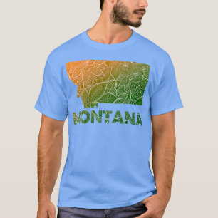 T-shirt Carte de l'art de mandala coloré du Montana avec t