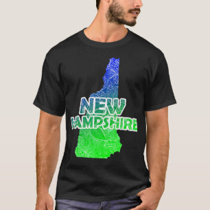 T-shirt Carte de l'art de mandala coloré du New Hampshire