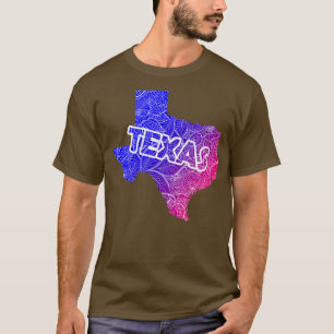 T-shirt Carte de l'art de mandala coloré du Texas avec tex