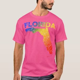 T-shirt Carte de l'art de mandala coloré Floride avec text