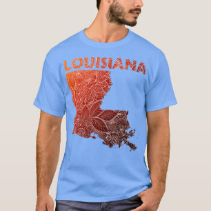 T-shirt Carte de l'art de mandala coloré Louisiane avec te