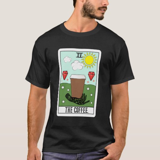 T-shirt Carte de lecture Tarot Café (Devant)
