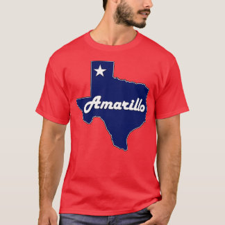 T-shirt Carte de l'état bleu de la marine du Texas Amarill