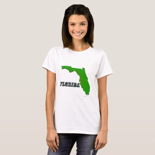 T-shirt Carte de l'État de Floride et femmes de texte (Devant entier)