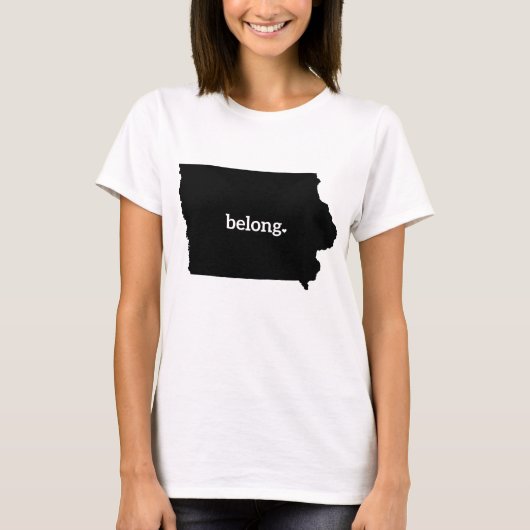 T-shirt Carte de l'État de l'Iowa Belong (Devant)