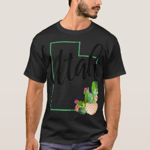 T-shirt Carte de l'état de l'Utah Pride Cactus Vintage Uta