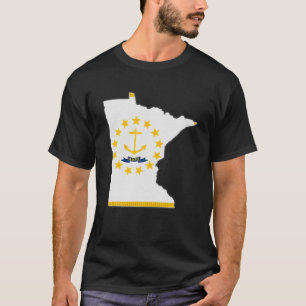 T-shirt CARTE DE L'ÉTAT DE MINNESOTA RHODE ISLAND RI Drape