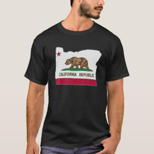 T-shirt CARTE DE L'ÉTAT D'OREGON CALIFORNIE CA Drapeau Rac