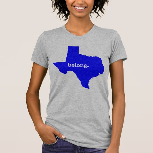 T-shirt Carte de l'État du Belong du Texas (Devant)