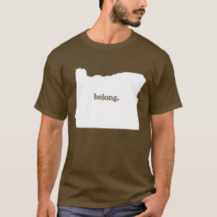 T-shirt Carte de l'état du Coeur de l'Oregon Belong
