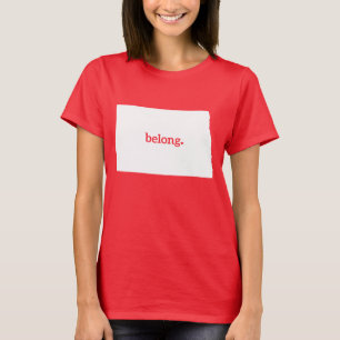 T-shirt Carte de l'état du Dakota du Nord Belong