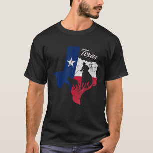 T-shirt Carte de l'état du Texas Drapeau en détresse Texan