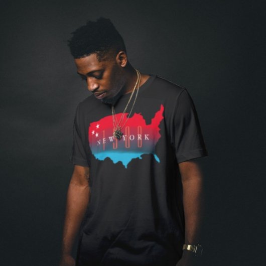 T-shirt Carte de l'état et de l'année de naissance USA