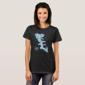 T-shirt Carte de l'île de Corfou Grèce (Devant entier)