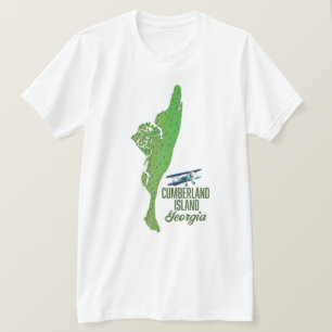 T-shirt carte de l'île de Cumberland Géorgie