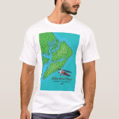 T-shirt Carte de l'île de Hilton Head Caroline du Sud (Devant)