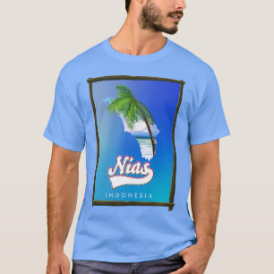 T-shirt Carte de l'île de Nias Indonésie