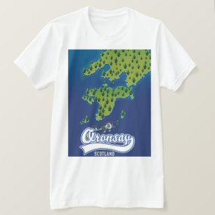 T-shirt Carte de l'île d'Oronsay en Ecosse