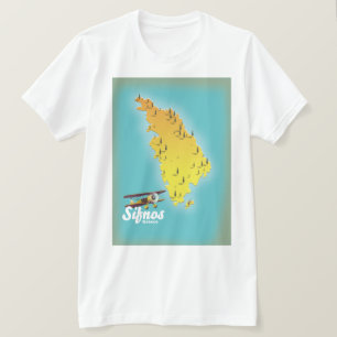 T-Shirt carte de l'île grecque de Samos