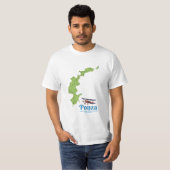 T-shirt Carte de l'île italienne de Ponza. (Devant entier)
