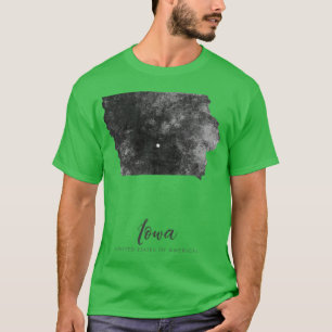 T-shirt Carte de l'Iowa Art Grunge Silhouette