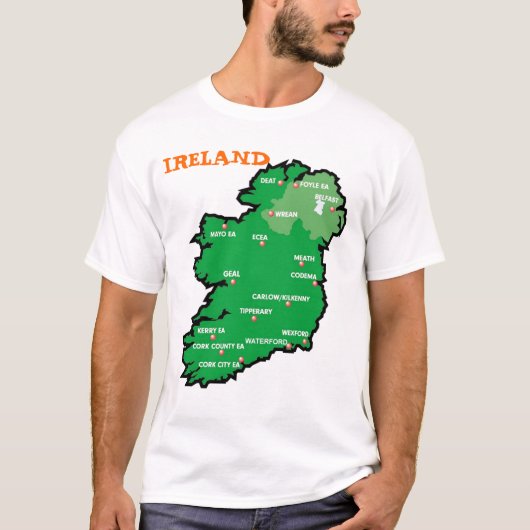 T-shirt Carte de l'Irlande (Devant)
