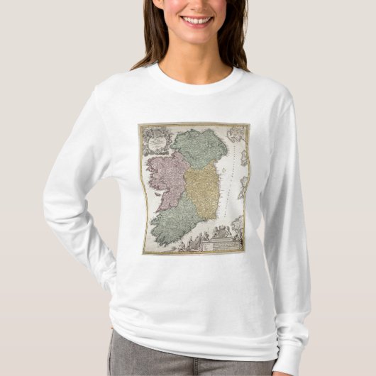 T-shirt Carte de l'Irlande montrant les provinces d'Ulster (Devant)