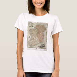 T-shirt Carte de l'Irlande, publiée c.1850 (coloré à la ma