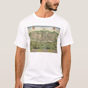 T-shirt Carte de Lisbonne, de "Civitates Orbis Terrarum"