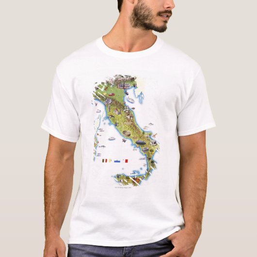 T-shirt Carte de l'Italie (Devant)