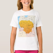 T-shirt Carte De Lituanie (Devant)