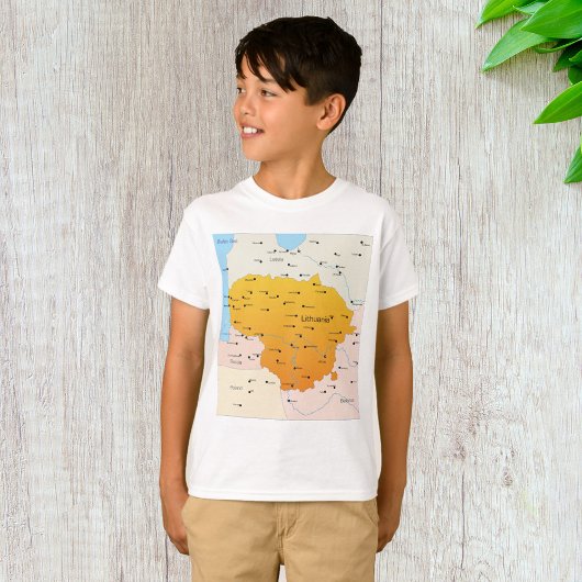 T-shirt Carte De Lituanie