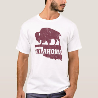 T-shirt Carte de l'Oklahoma en contour du pays des buffles