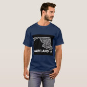 T-shirt Carte de Maryland géante (Devant entier)