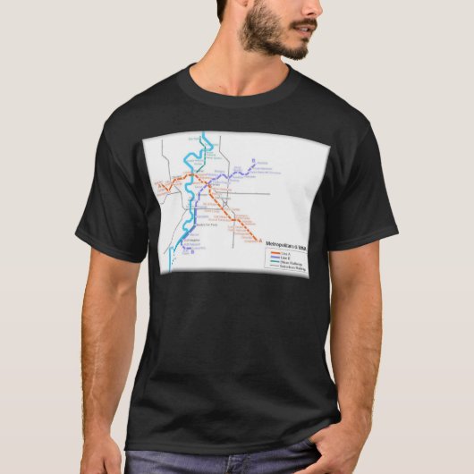 T-shirt Carte de métro de Roma (Devant)